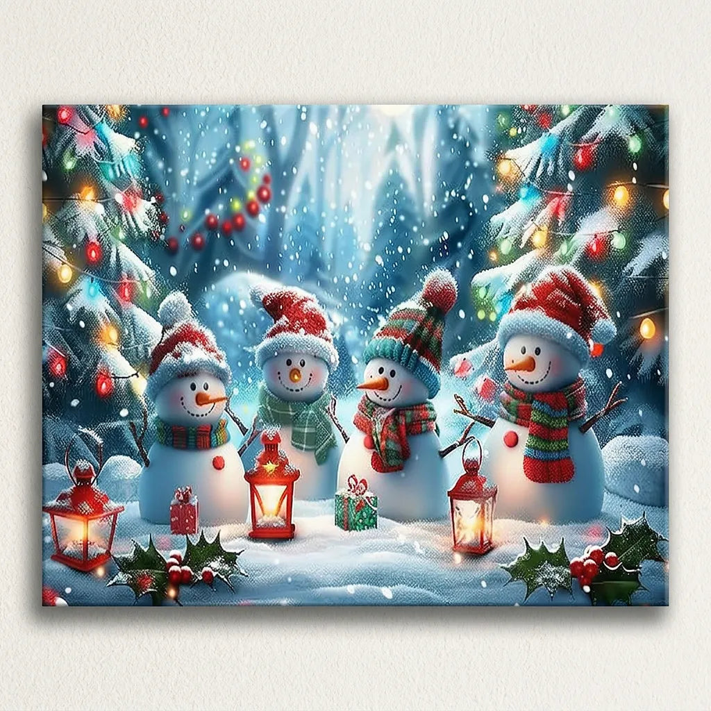 Four Snowman Friends | Paint By Numbers Kit