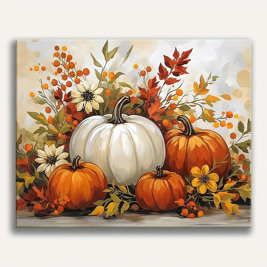White Pumpkin Harvest | Paint By Numbers Kit