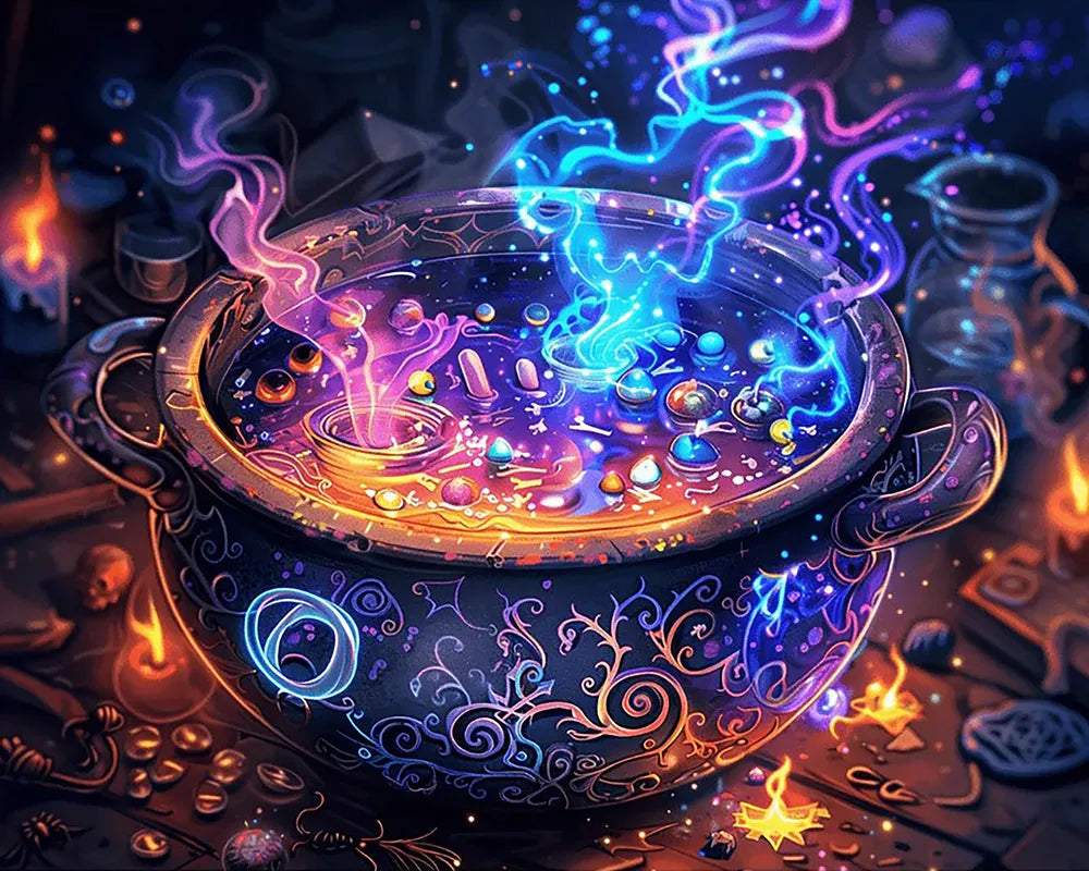 Glowing Witch Cauldron | Paint By Numbers Kit