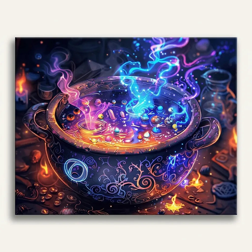 Glowing Witch Cauldron | Paint By Numbers Kit