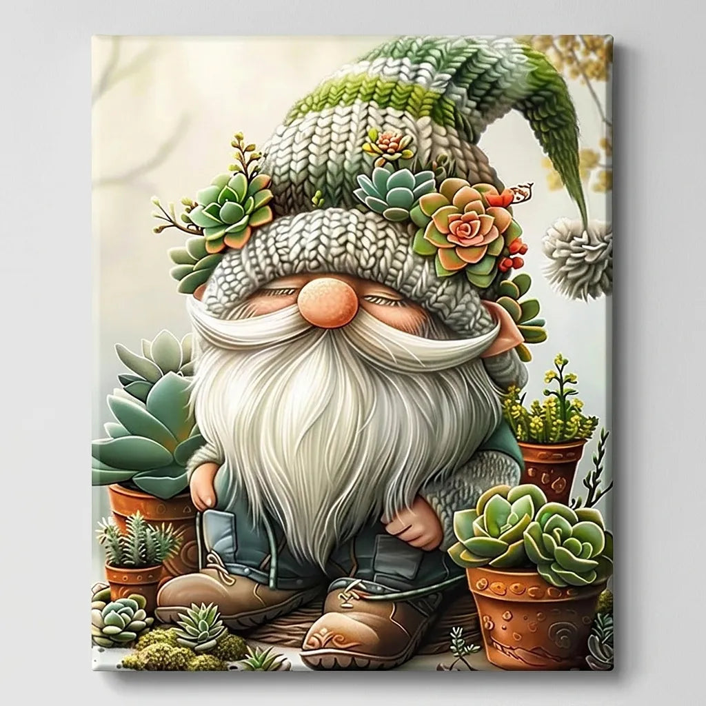 Succulent Garden Gnome | Paint By Numbers Kit