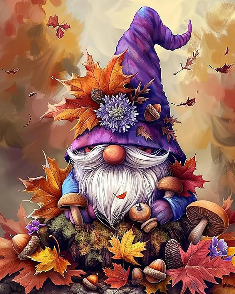 Autumn Leaves Gnome | Paint By Numbers Kit