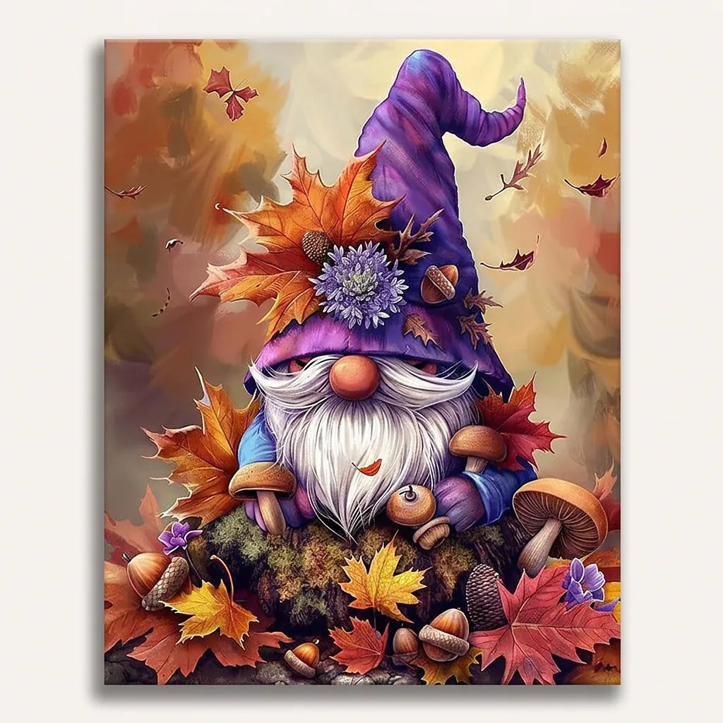 Autumn Leaves Gnome | Paint By Numbers Kit