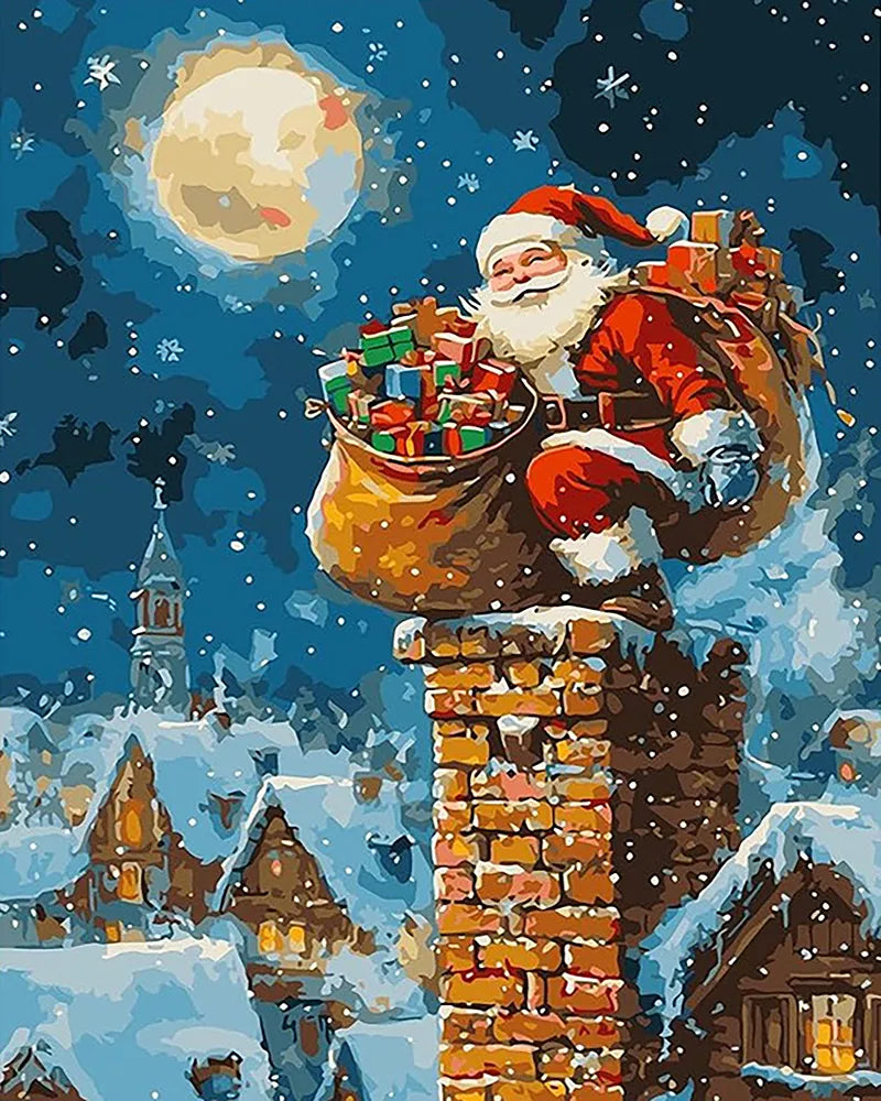Santa On The Chimney | Paint By Numbers Kit
