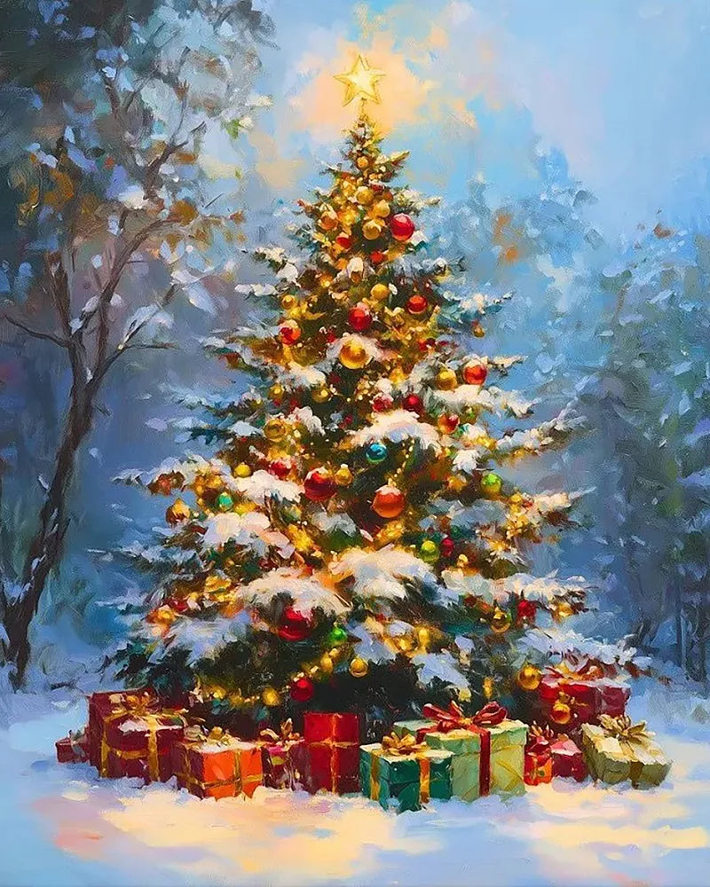 Snowy Christmas Tree Gifts | Paint By Numbers Kit