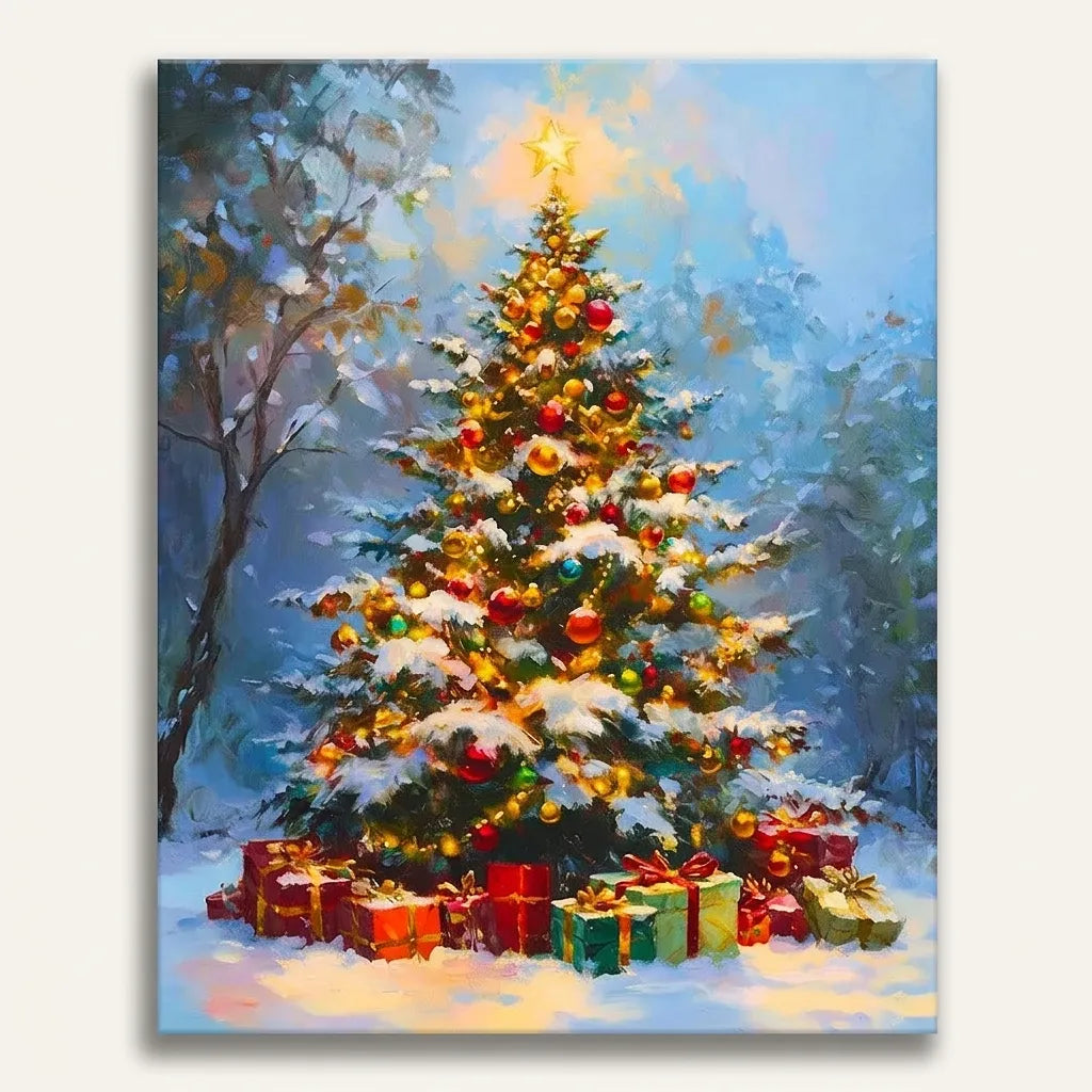 Snowy Christmas Tree Gifts | Paint By Numbers Kit