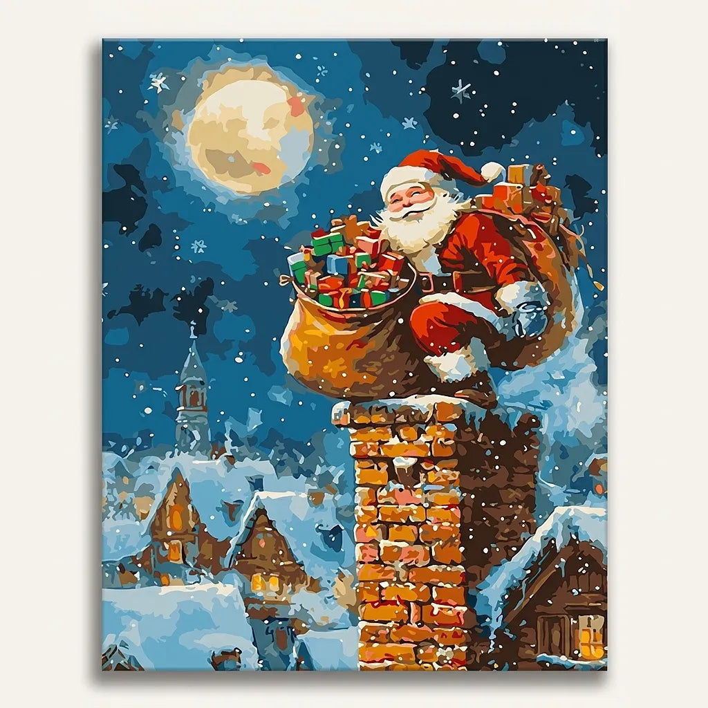 Santa On The Chimney | Paint By Numbers Kit