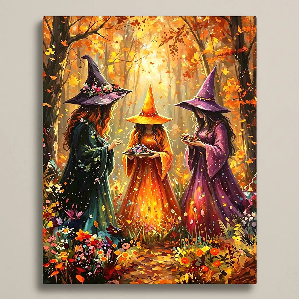 Autumn Witch Trio | Paint By Numbers Kit