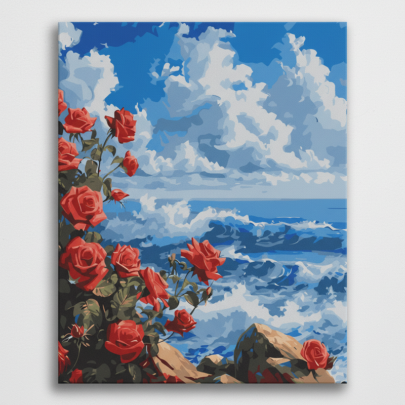 natsu さん　sea of rose アート Seaside Roses | Paint By Numbers Kit
