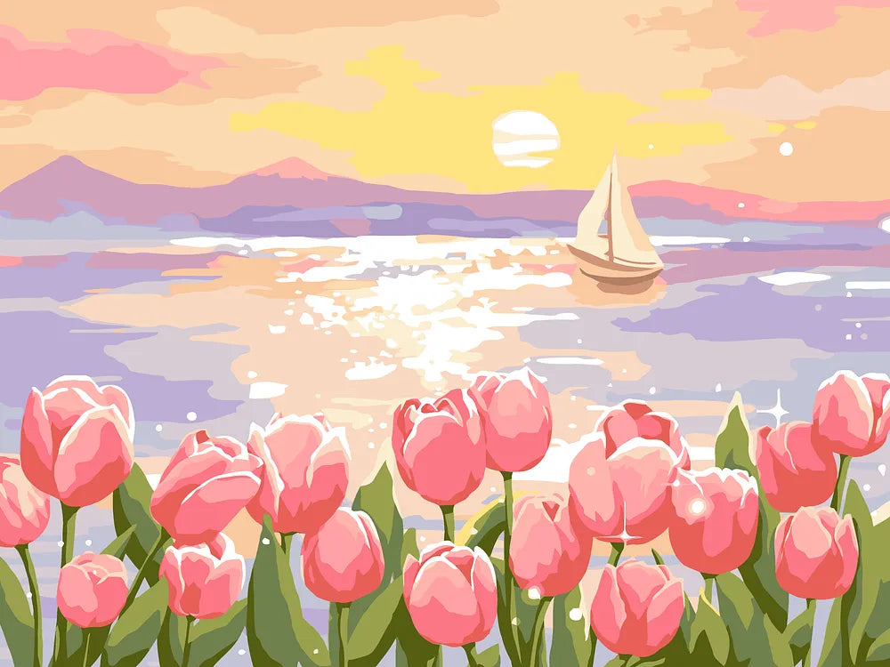 Sunset Tulip Paradise | Paint By Numbers Kit