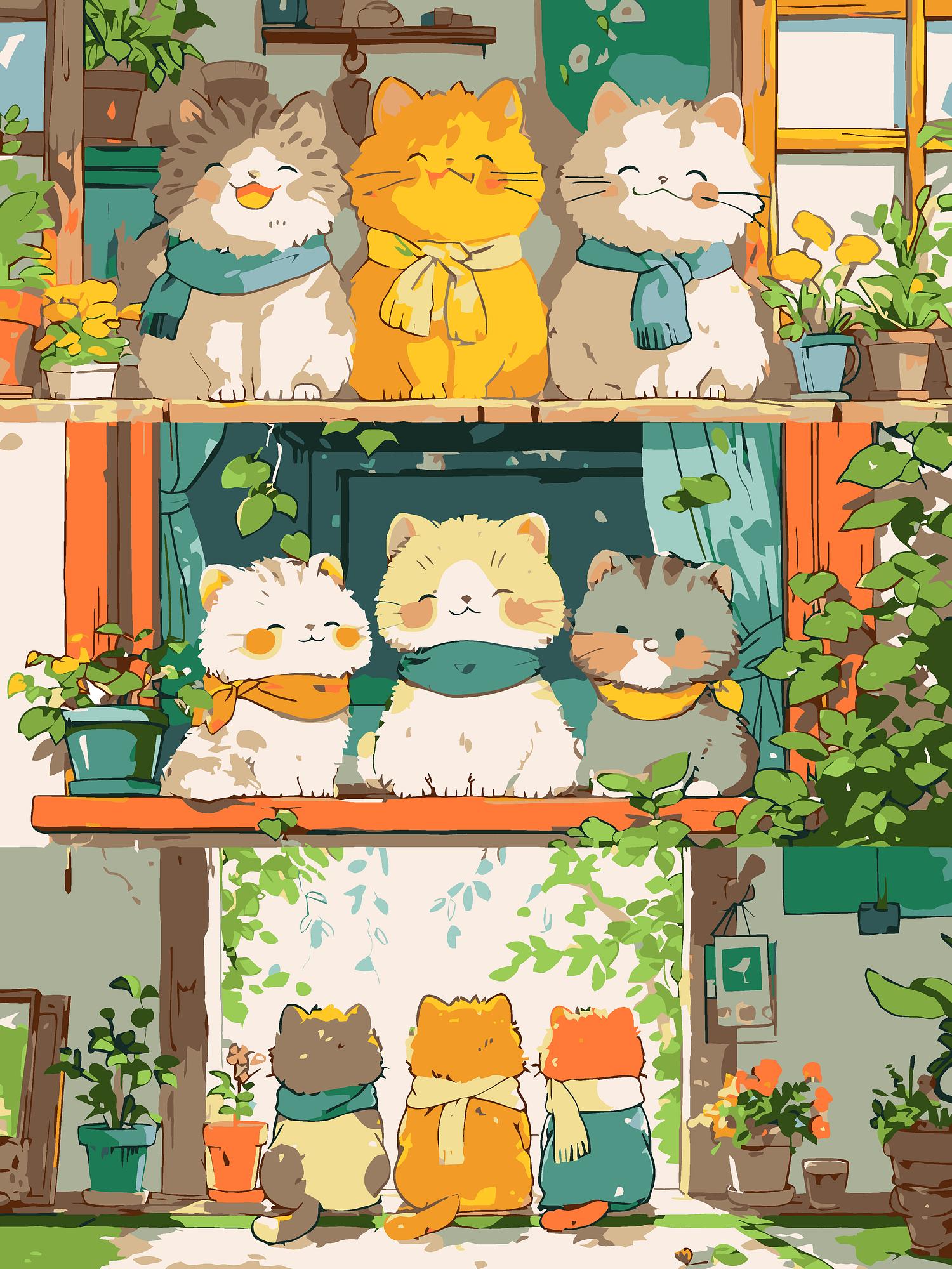 Cozy Cats Kit | Paint By Numbers Kit
