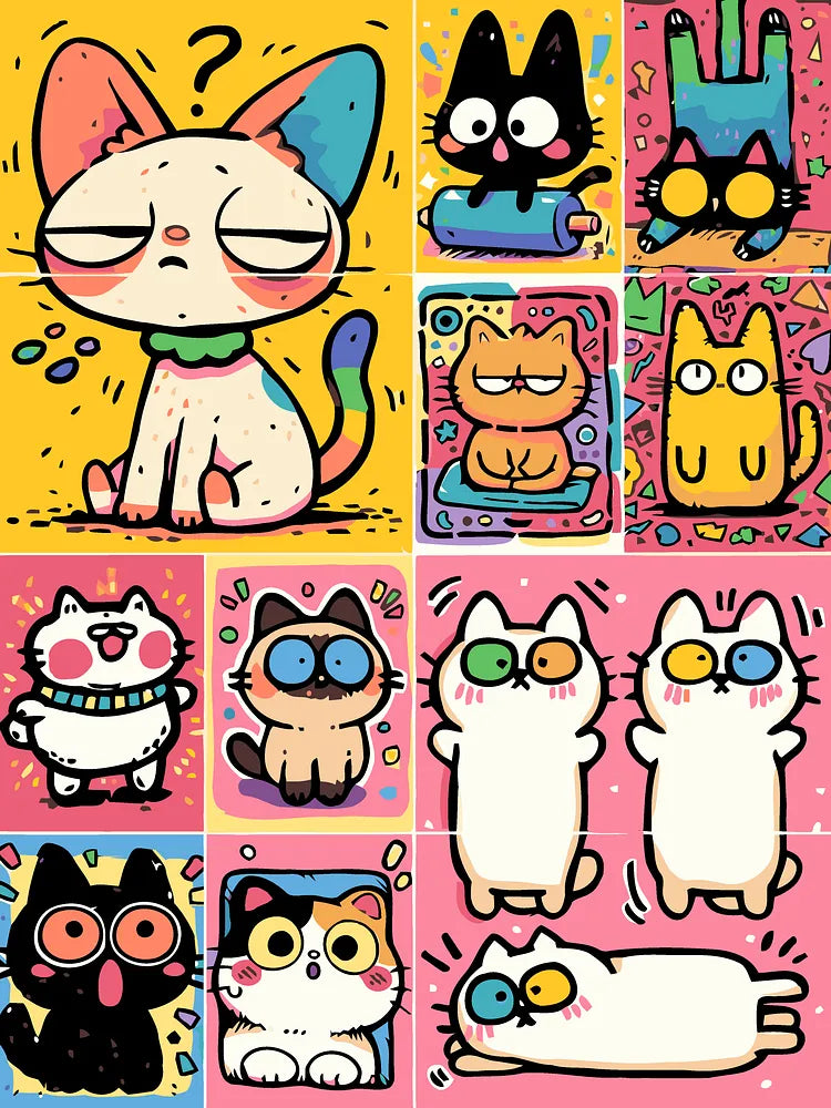 Kawaii Cat Collection | Paint By Numbers Kit