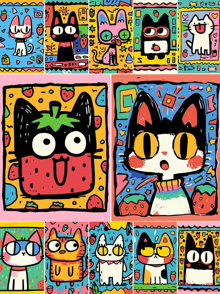 Kawaii Cat Art | Paint By Numbers Kit