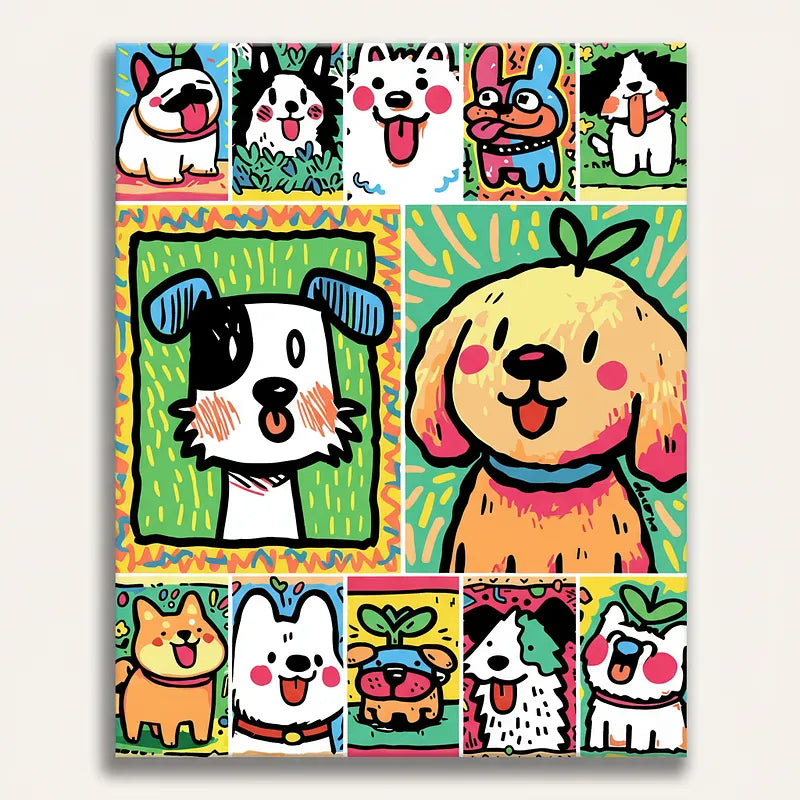 Cute Dogs Collection | Paint By Numbers Kit