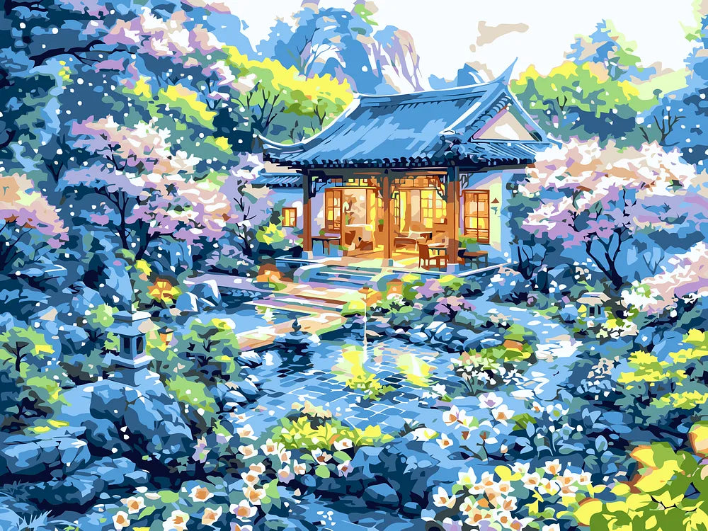 Japanese Garden Cottage | Paint By Numbers Kit
