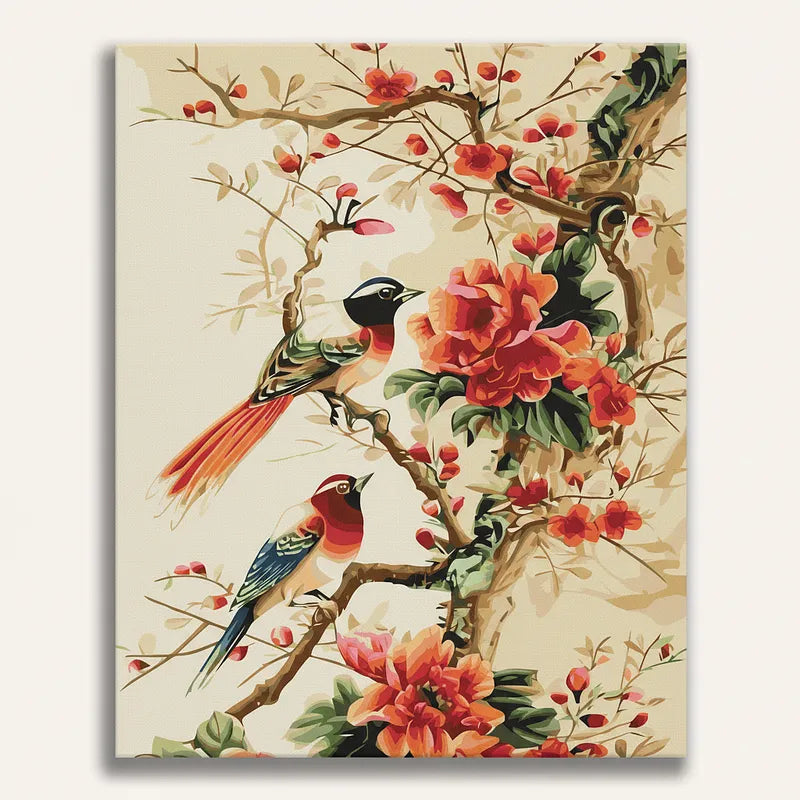 Birds Flowers Painting | Paint By Numbers Kit