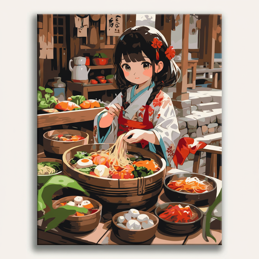 Japanese Ramen Girl | Paint By Numbers Kit
