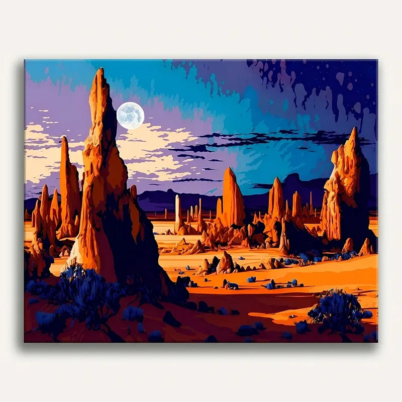Desert Moonlight Landscape | Paint By Numbers Kit