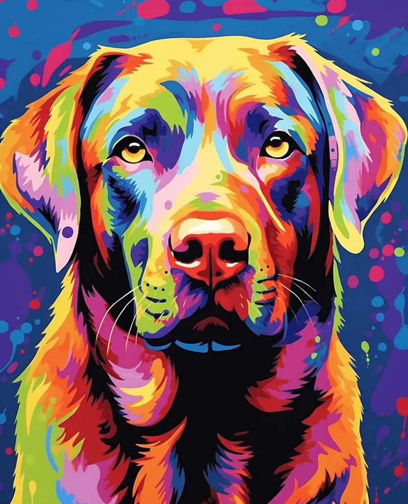 Rainbow Dog Portrait | Paint By Numbers Kit