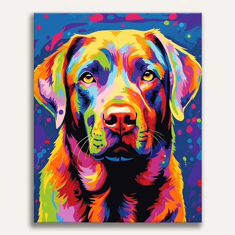 Rainbow Dog Portrait | Paint By Numbers Kit