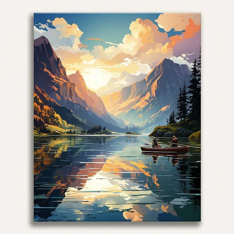 Mountain Lake Reflection | Paint By Numbers Kit