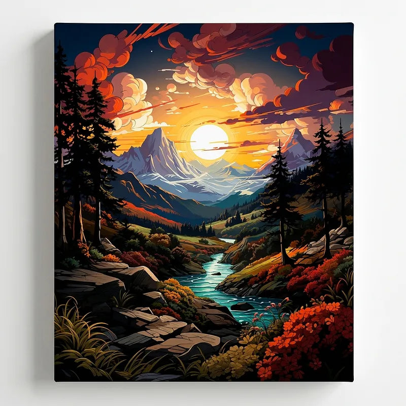 Mountain Sunset | Paint By Numbers Kit