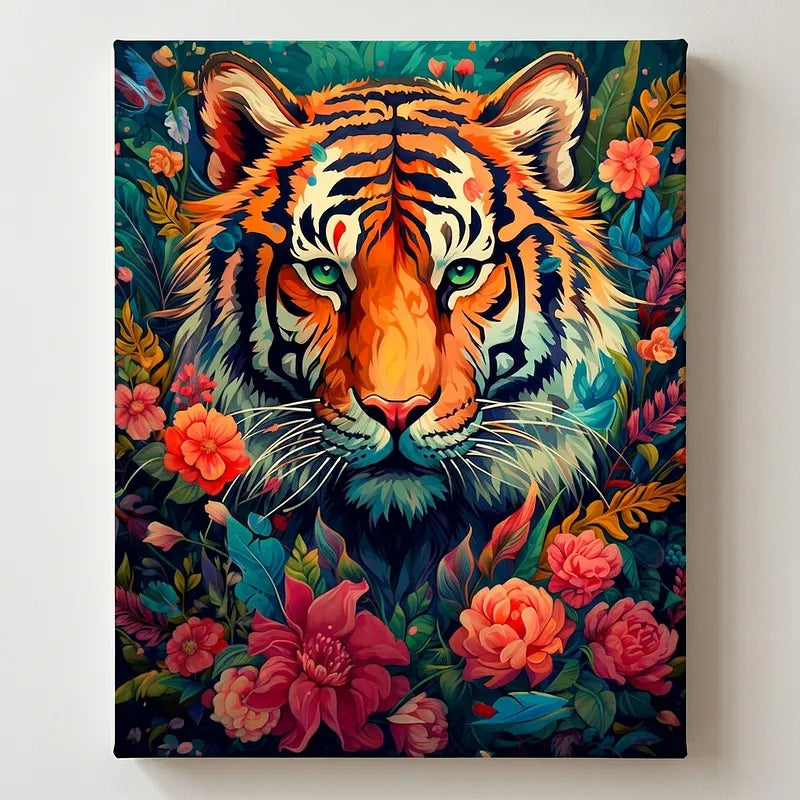 Jungle Tiger Floral | Paint By Numbers Kit