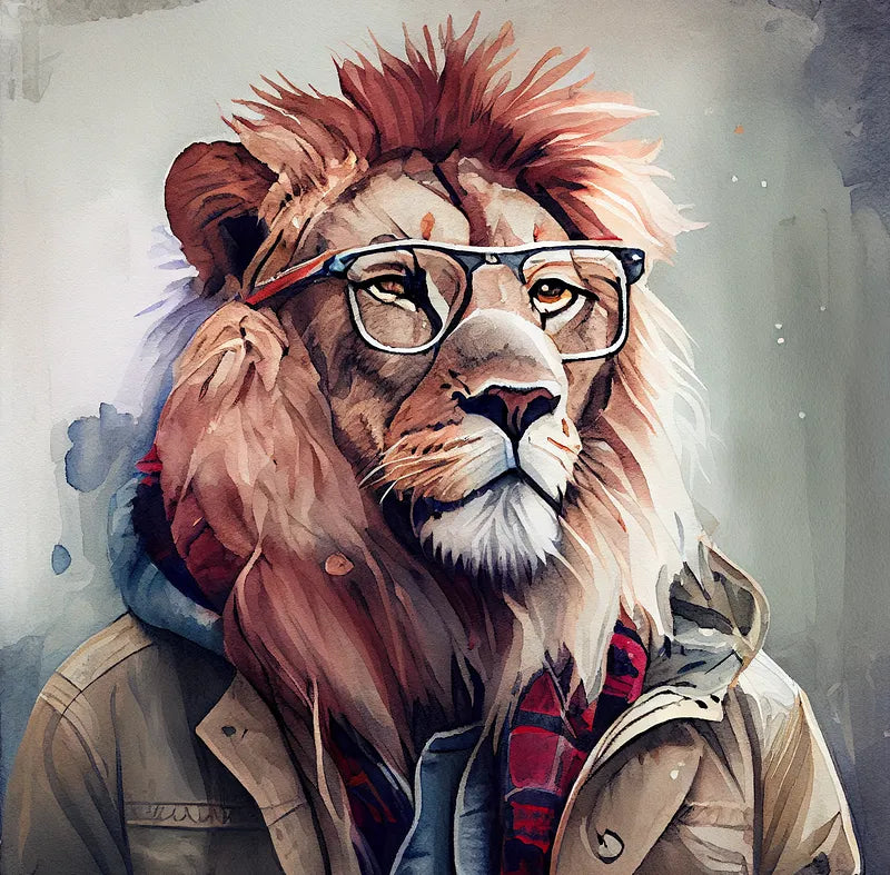 Scholarly Lion Portrait | Paint By Numbers Kit
