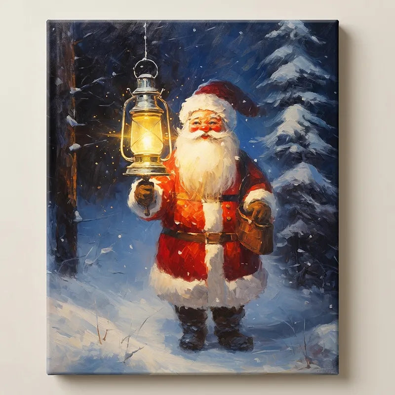 Christmas Santa Lantern | Paint By Numbers Kit