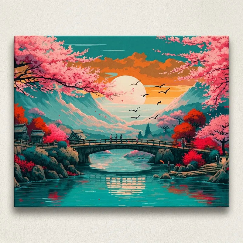 Cherry Blossom Bridge | Paint By Numbers Kit
