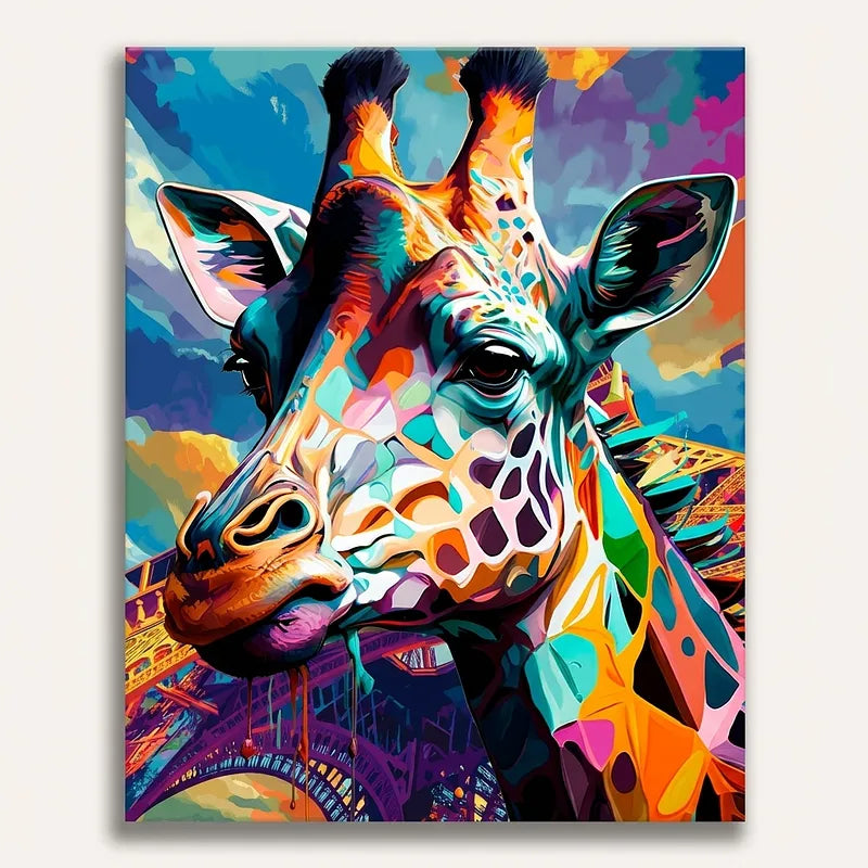 Colorful Giraffe Portrait | Paint By Numbers Kit