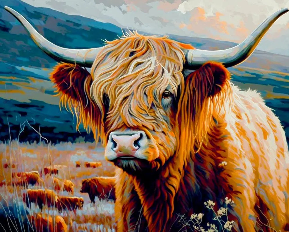Highland Cow Painting | Paint By Numbers Kit