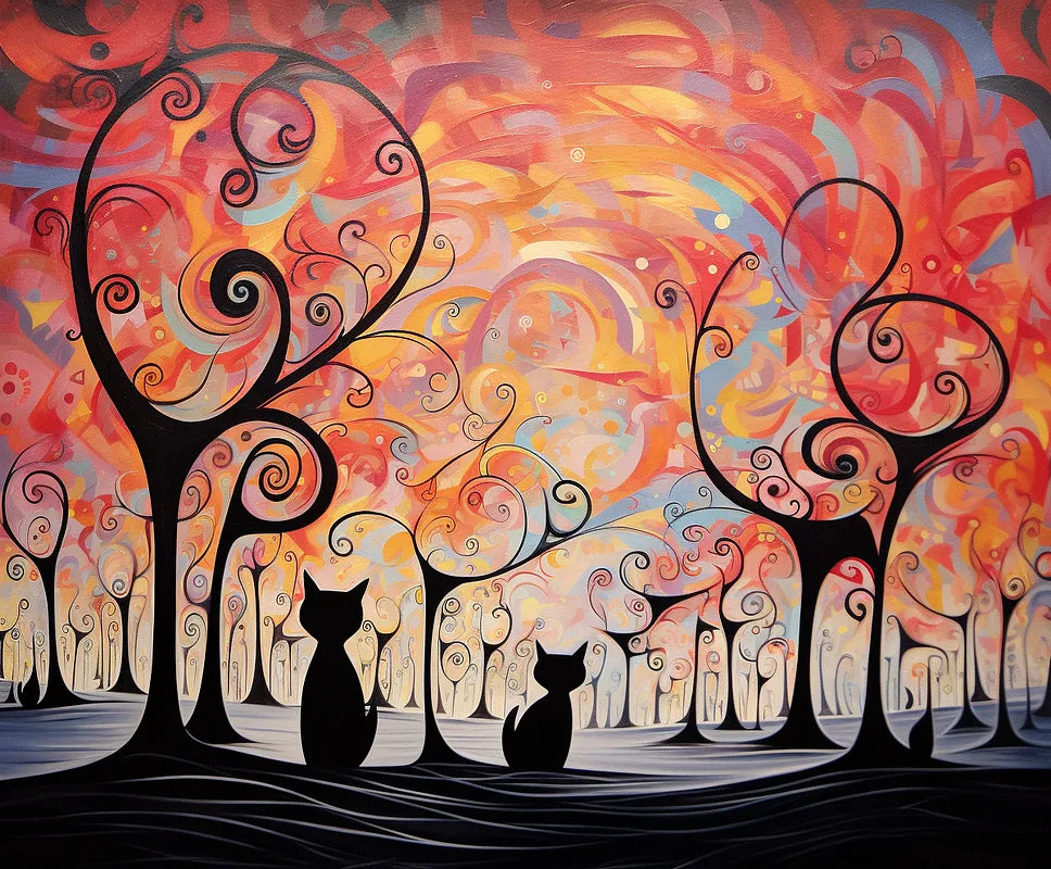 Whimsical Forest Cats | Paint By Numbers Kit