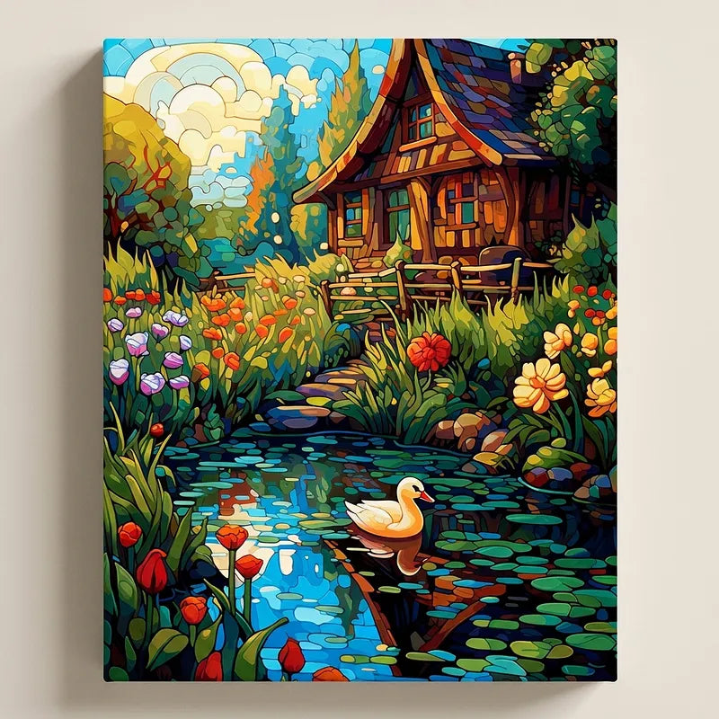 Cottage Garden Duck | Paint By Numbers Kit