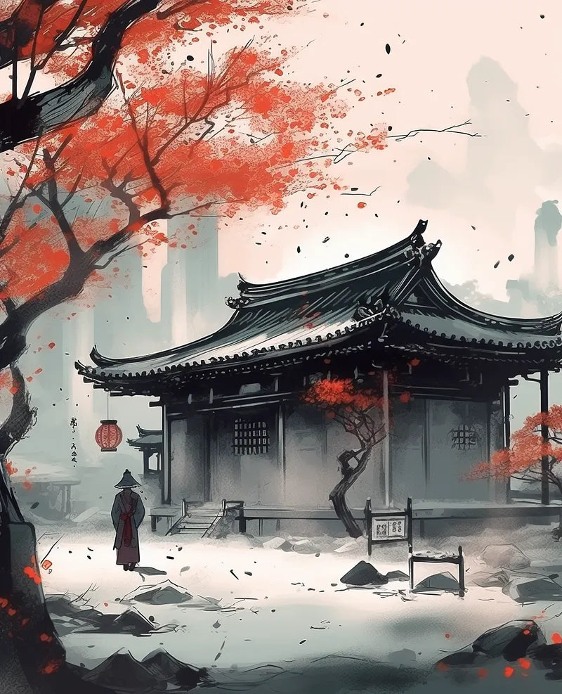 Japanese Temple Autumn | Paint By Numbers Kit
