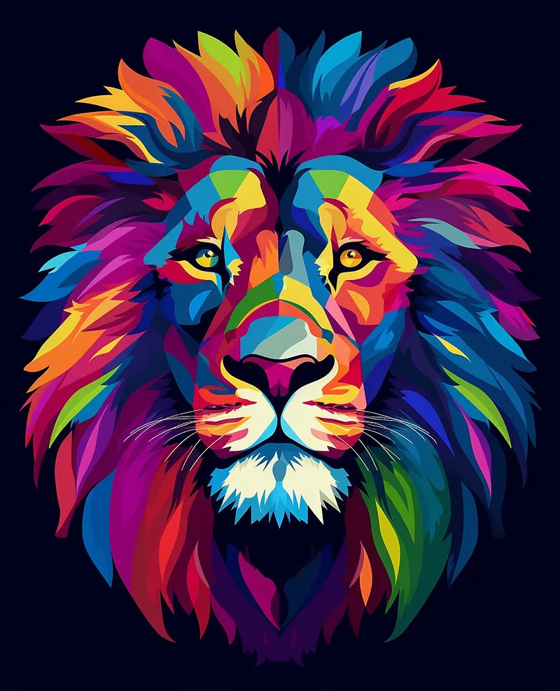 Rainbow Lion | Paint By Numbers Kit