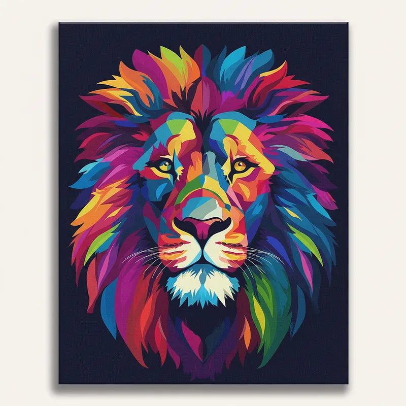 Rainbow Lion | Paint By Numbers Kit