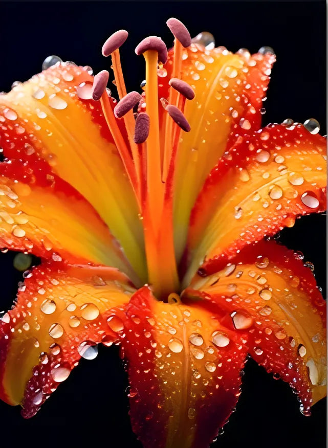 Orange Lily Bloom | Paint By Numbers Kit