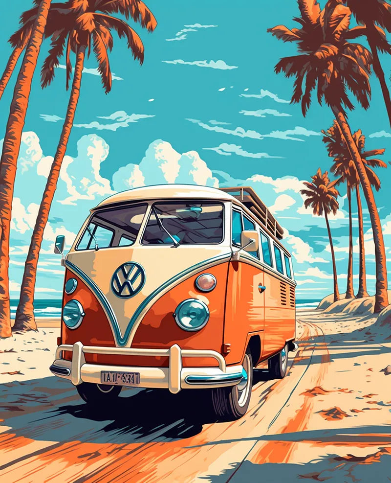 Vintage Beach Van | Paint By Numbers Kit