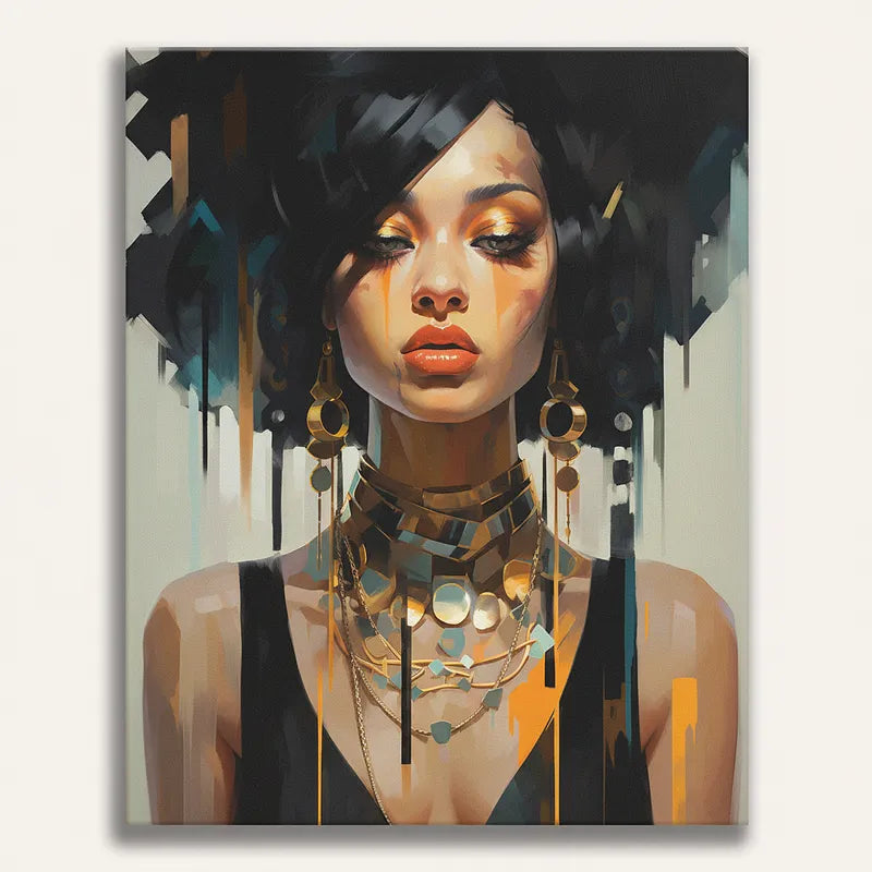 Golden Portrait Elegance | Paint By Numbers Kit