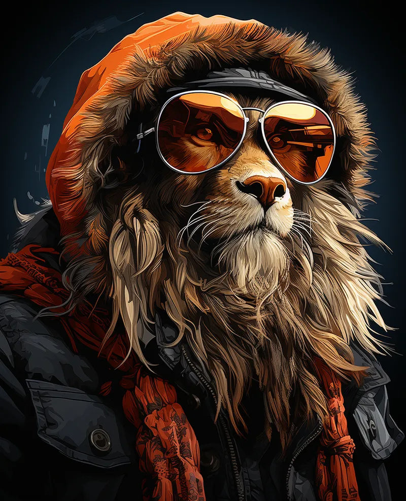 Cool Lion Portrait | Paint By Numbers Kit