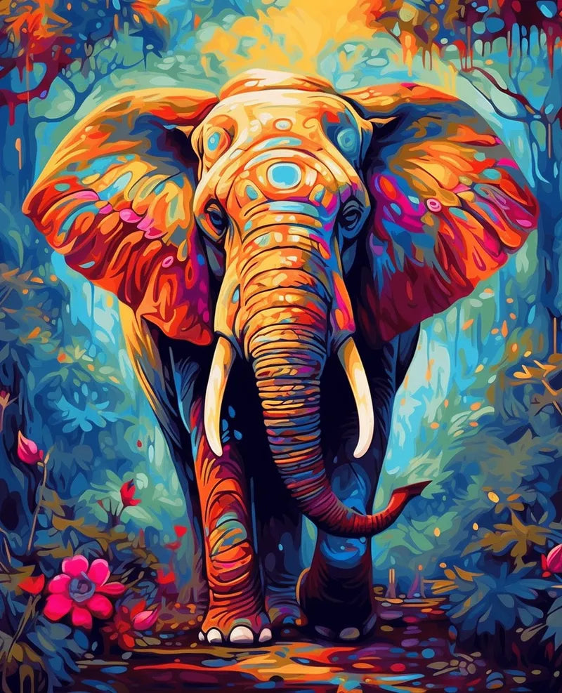 Colorful Elephant | Paint By Numbers Kit