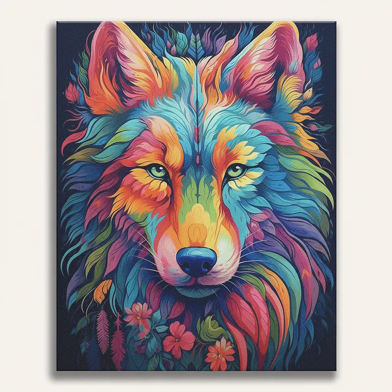Rainbow Wolf | Paint By Numbers Kit