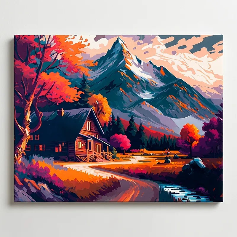 Mountain Cabin Retreat | Paint By Numbers Kit