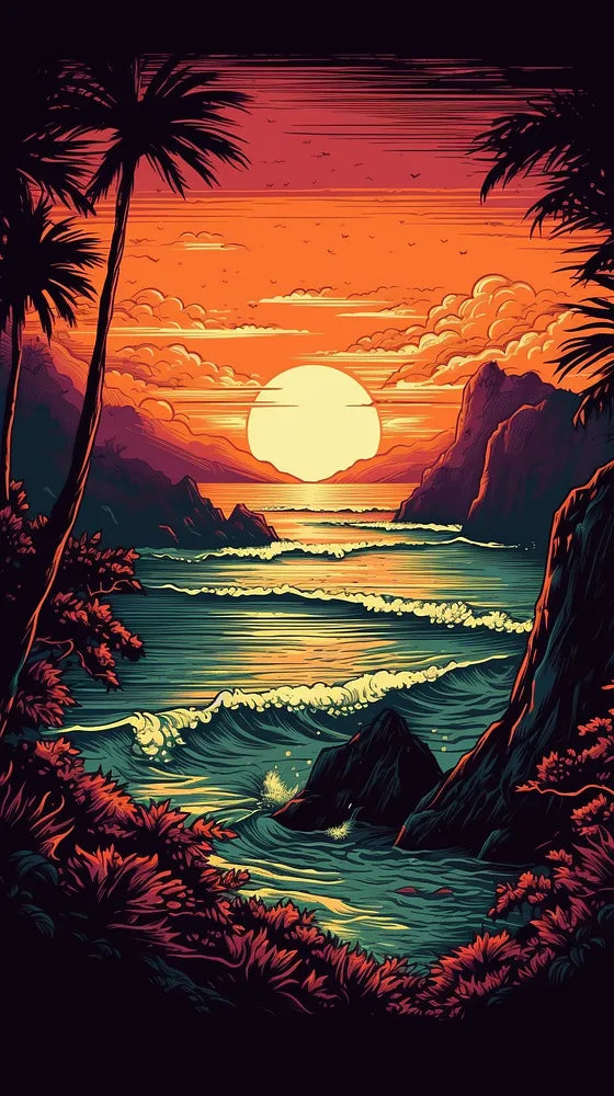 Tropical Paradise Sunset | Paint By Numbers Kit