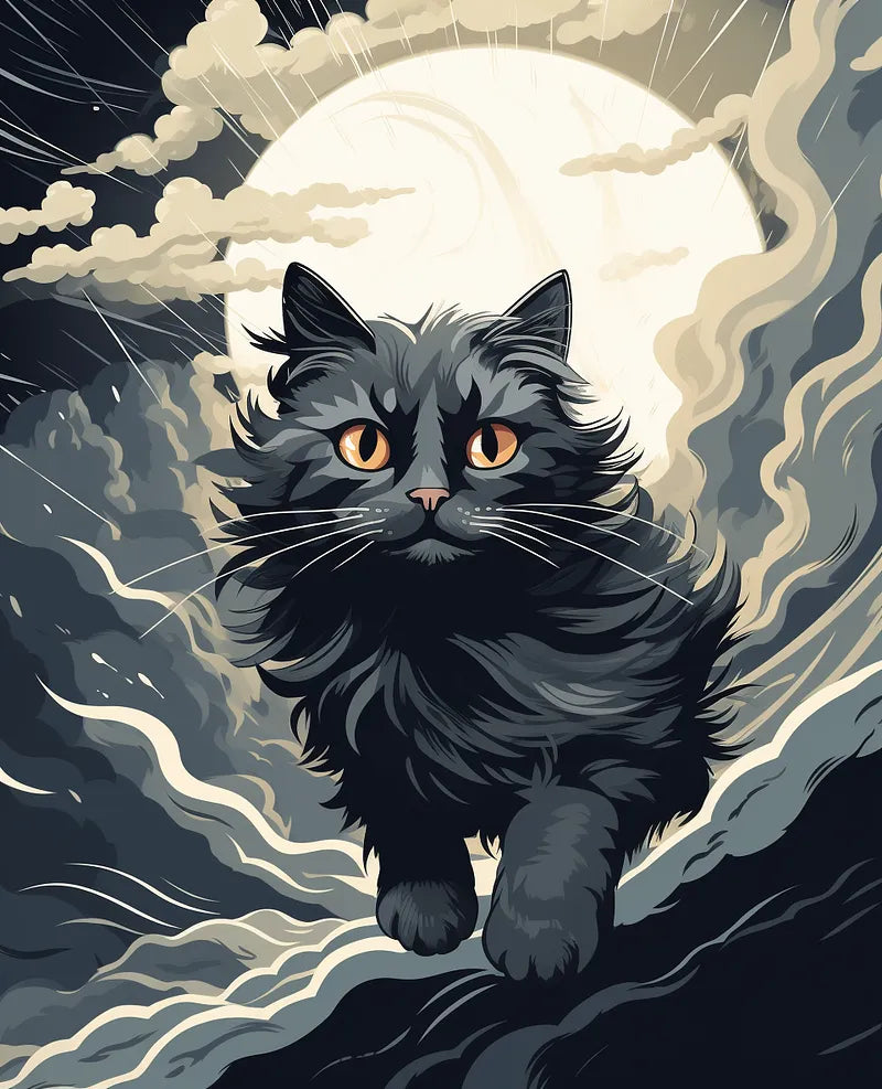 Stormy Cat Dreams | Paint By Numbers Kit