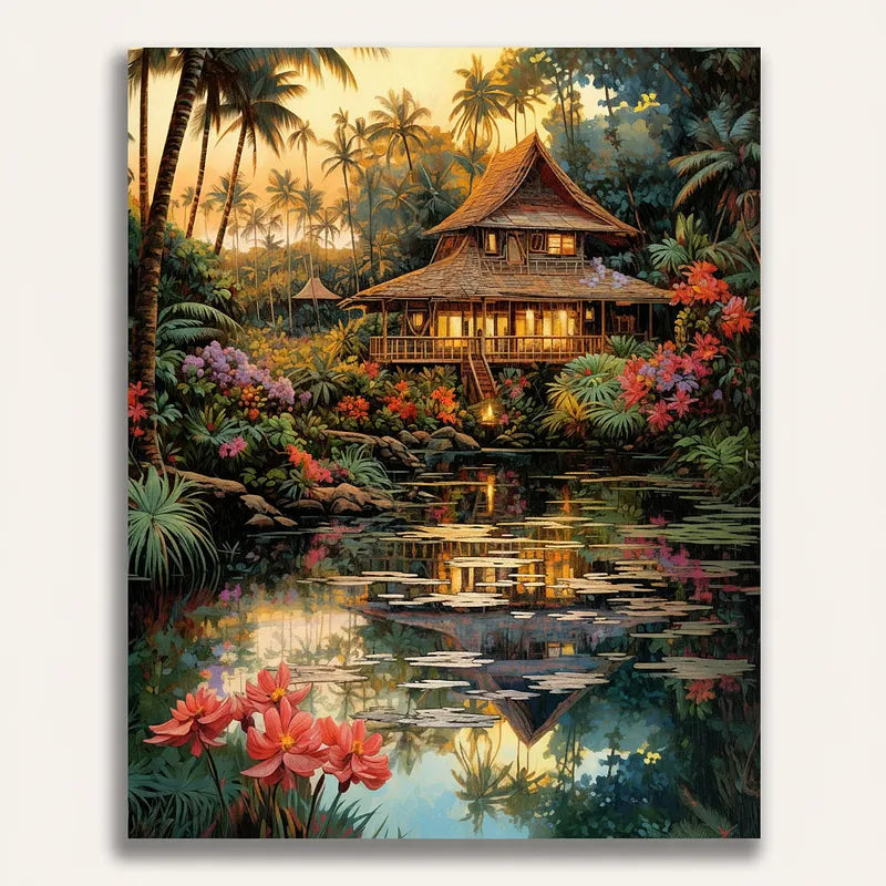 Tropical Paradise House | Paint By Numbers Kit