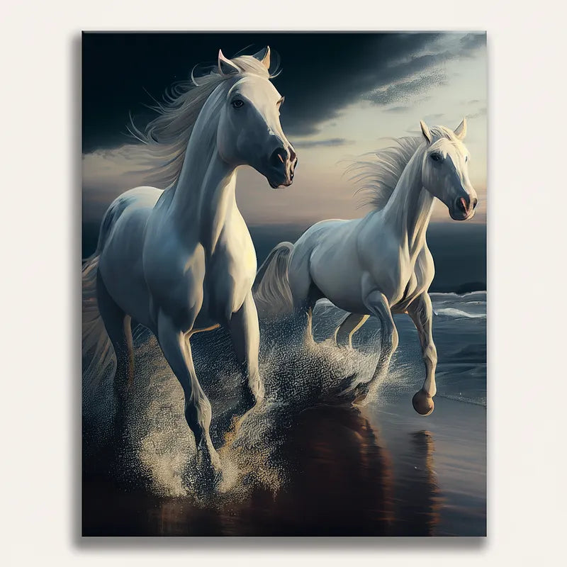 Majestic White Horses | Paint By Numbers Kit