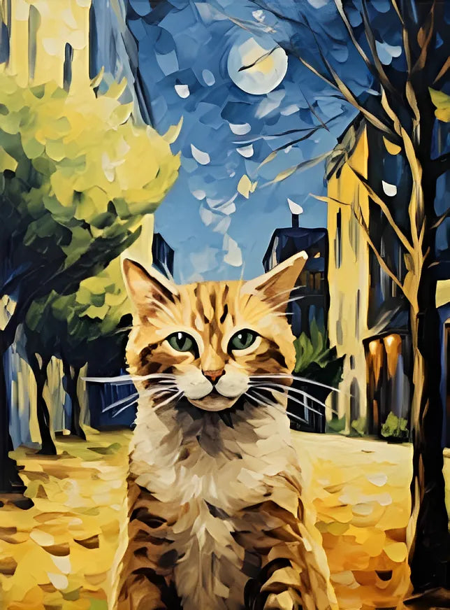 Moonlight Cat | Paint By Numbers Kit