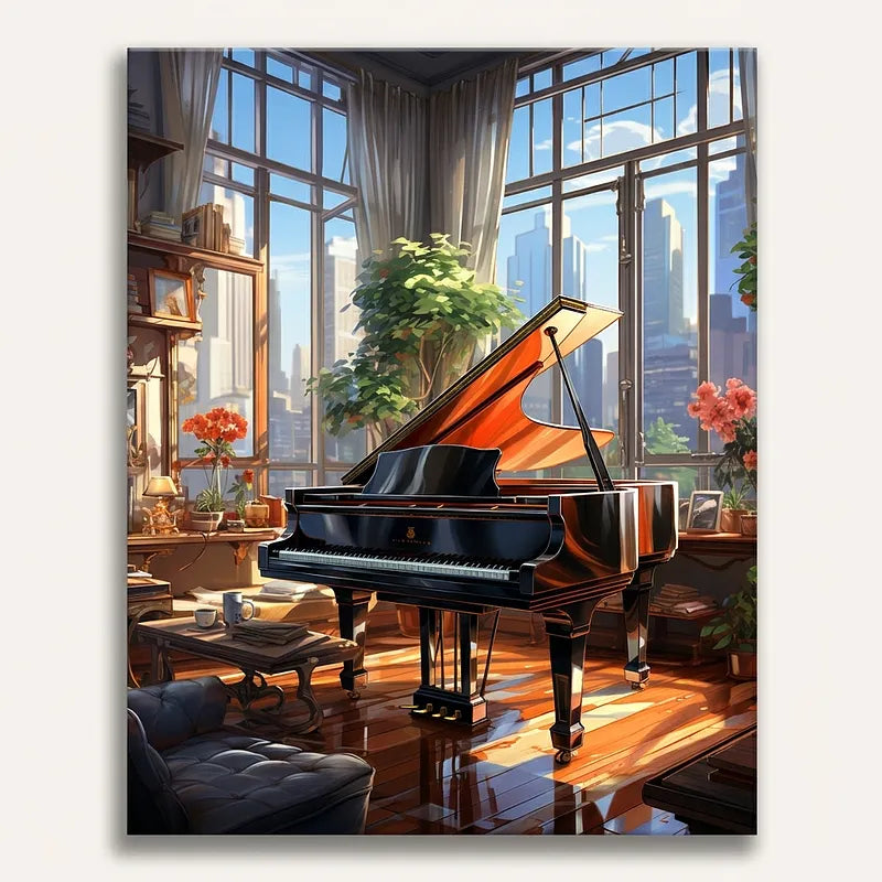 Piano Room Elegance | Paint By Numbers Kit